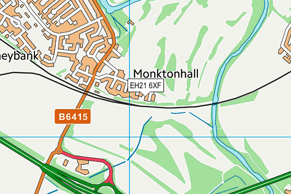 EH21 6XF map - OS VectorMap District (Ordnance Survey)