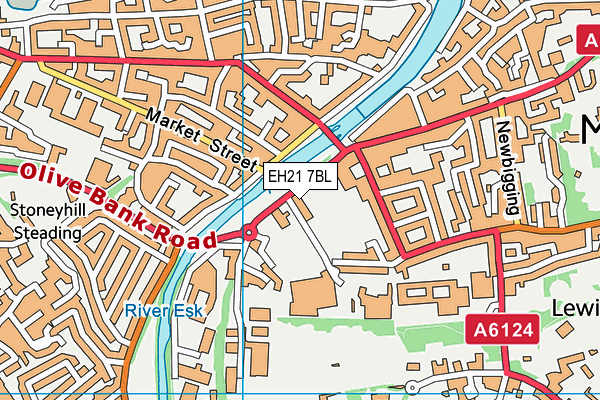 EH21 7BL map - OS VectorMap District (Ordnance Survey)