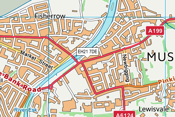EH21 7DE map - OS VectorMap District (Ordnance Survey)