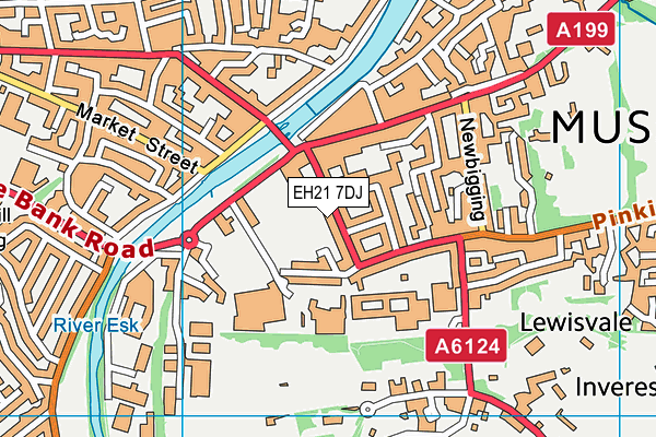 EH21 7DJ map - OS VectorMap District (Ordnance Survey)