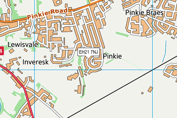 EH21 7NJ map - OS VectorMap District (Ordnance Survey)