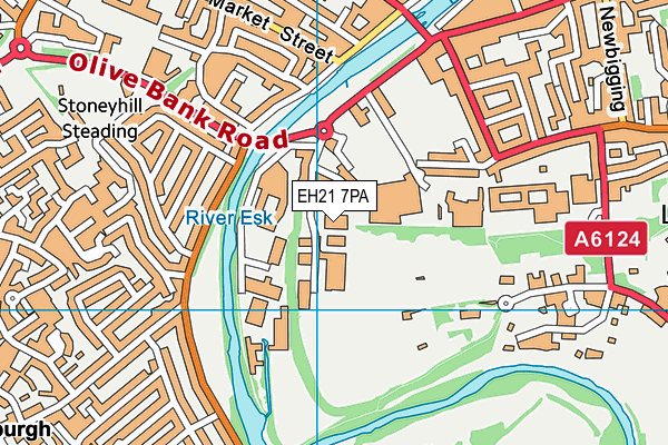 EH21 7PA map - OS VectorMap District (Ordnance Survey)