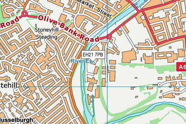 EH21 7PB map - OS VectorMap District (Ordnance Survey)