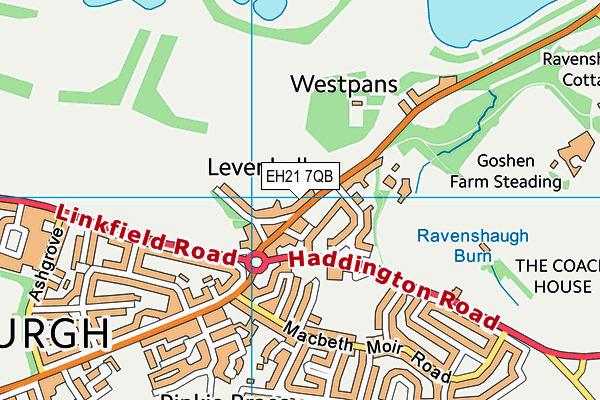 EH21 7QB map - OS VectorMap District (Ordnance Survey)