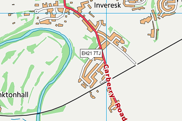 EH21 7TJ map - OS VectorMap District (Ordnance Survey)