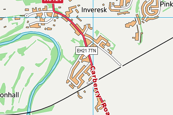 EH21 7TN map - OS VectorMap District (Ordnance Survey)