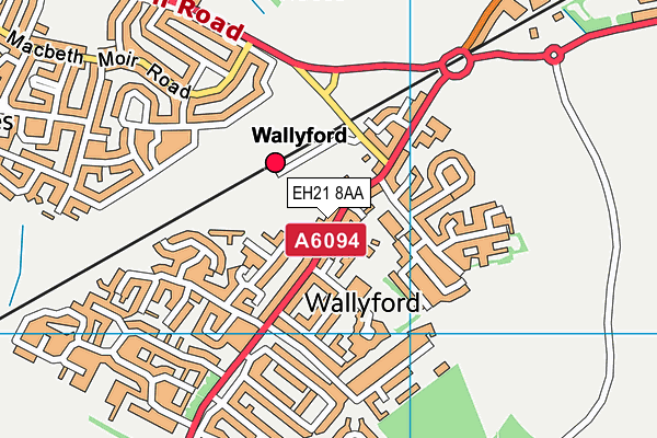 EH21 8AA map - OS VectorMap District (Ordnance Survey)