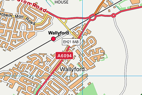 EH21 8AB map - OS VectorMap District (Ordnance Survey)