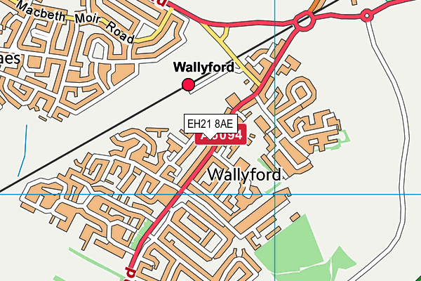 EH21 8AE map - OS VectorMap District (Ordnance Survey)