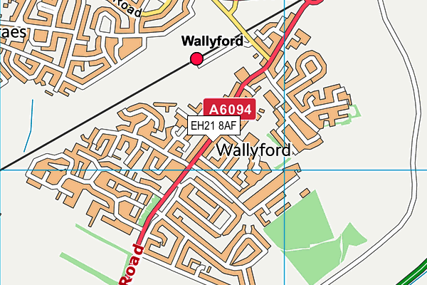 EH21 8AF map - OS VectorMap District (Ordnance Survey)