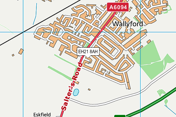 EH21 8AH map - OS VectorMap District (Ordnance Survey)