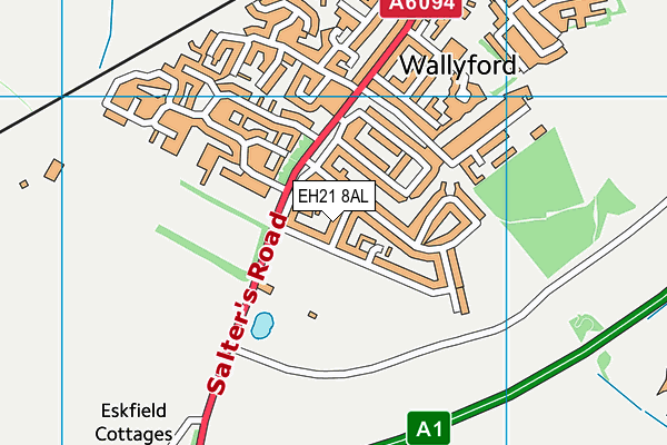 EH21 8AL map - OS VectorMap District (Ordnance Survey)