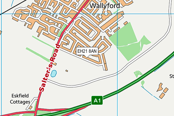 EH21 8AN map - OS VectorMap District (Ordnance Survey)