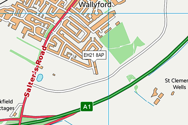 EH21 8AP map - OS VectorMap District (Ordnance Survey)