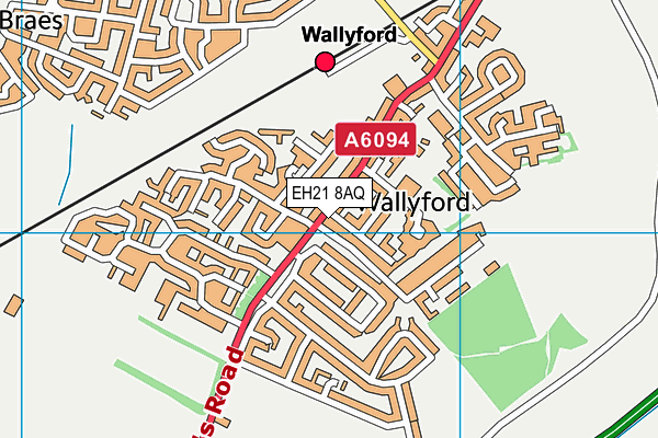 EH21 8AQ map - OS VectorMap District (Ordnance Survey)