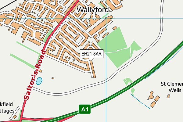 EH21 8AR map - OS VectorMap District (Ordnance Survey)