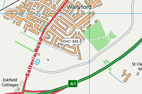 EH21 8AS map - OS VectorMap District (Ordnance Survey)