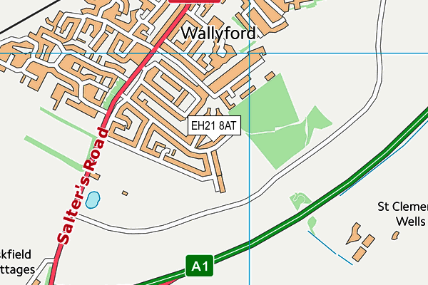 EH21 8AT map - OS VectorMap District (Ordnance Survey)