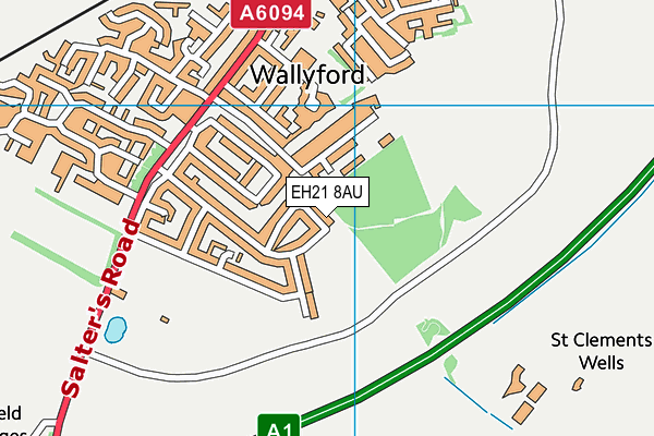 EH21 8AU map - OS VectorMap District (Ordnance Survey)