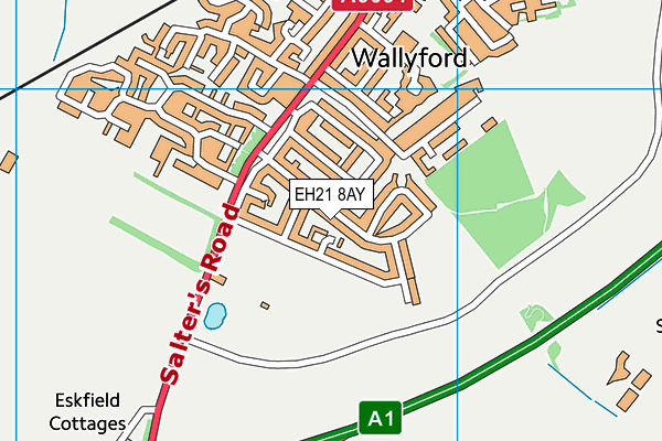 EH21 8AY map - OS VectorMap District (Ordnance Survey)