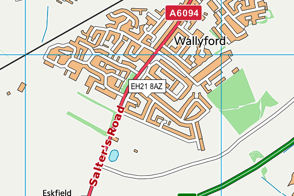 EH21 8AZ map - OS VectorMap District (Ordnance Survey)