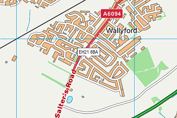 EH21 8BA map - OS VectorMap District (Ordnance Survey)