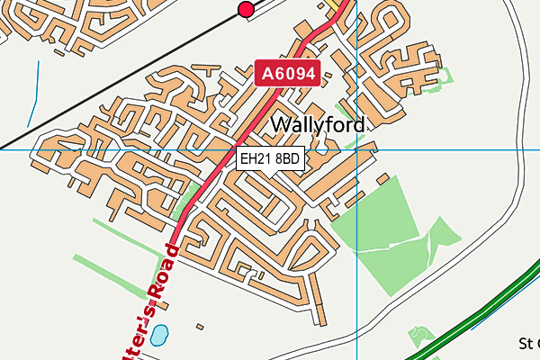 EH21 8BD map - OS VectorMap District (Ordnance Survey)