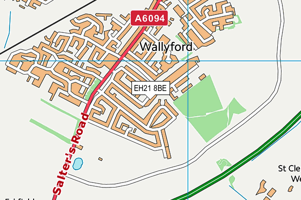 EH21 8BE map - OS VectorMap District (Ordnance Survey)