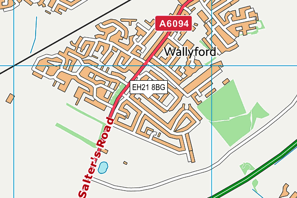 EH21 8BG map - OS VectorMap District (Ordnance Survey)