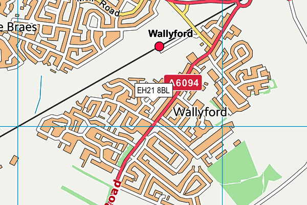 EH21 8BL map - OS VectorMap District (Ordnance Survey)