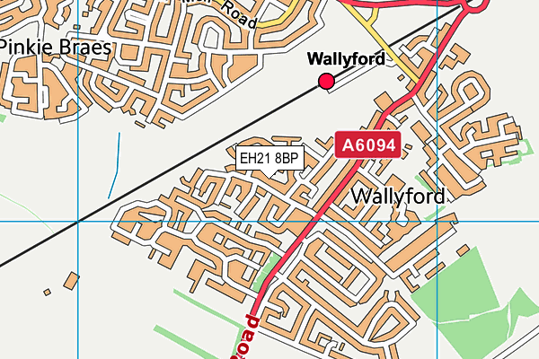 EH21 8BP map - OS VectorMap District (Ordnance Survey)