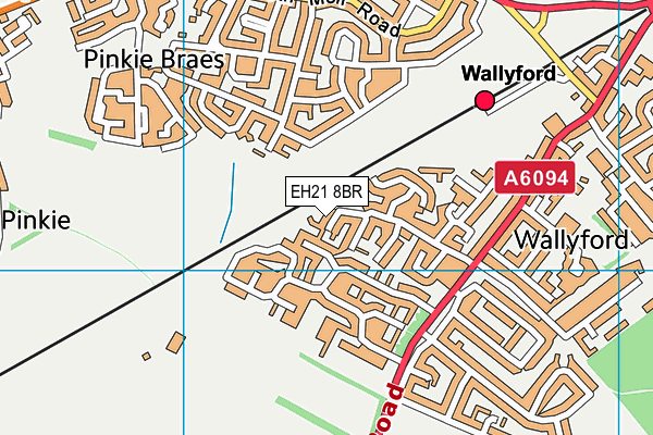 EH21 8BR map - OS VectorMap District (Ordnance Survey)