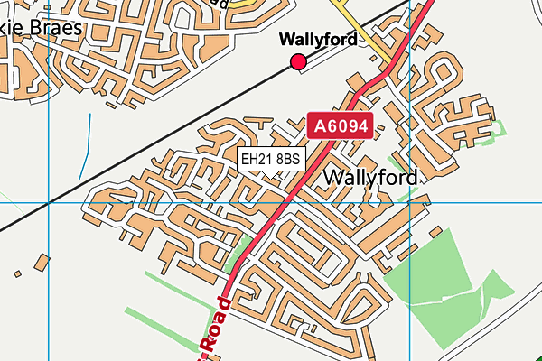 EH21 8BS map - OS VectorMap District (Ordnance Survey)