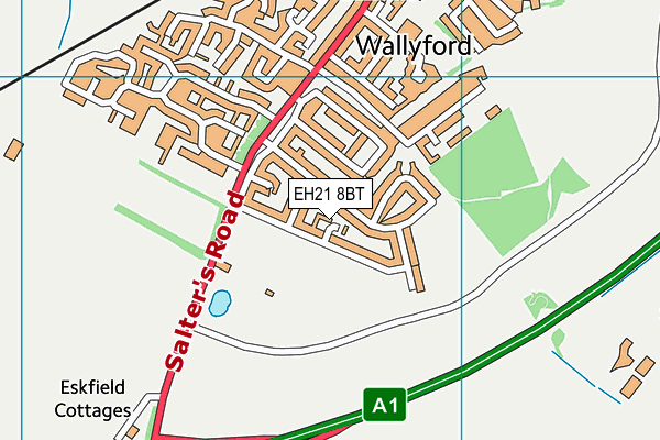 EH21 8BT map - OS VectorMap District (Ordnance Survey)