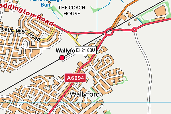 EH21 8BU map - OS VectorMap District (Ordnance Survey)