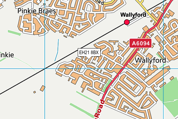 EH21 8BX map - OS VectorMap District (Ordnance Survey)