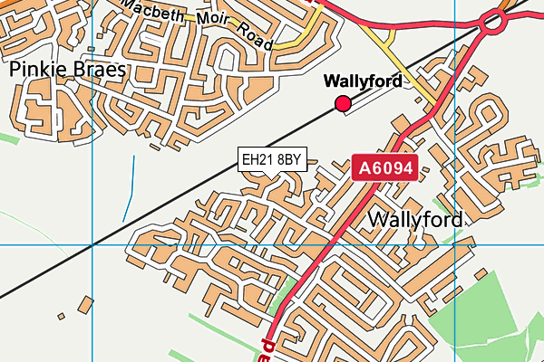 EH21 8BY map - OS VectorMap District (Ordnance Survey)