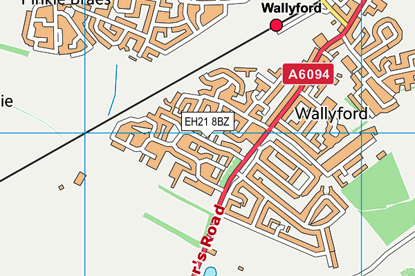 EH21 8BZ map - OS VectorMap District (Ordnance Survey)