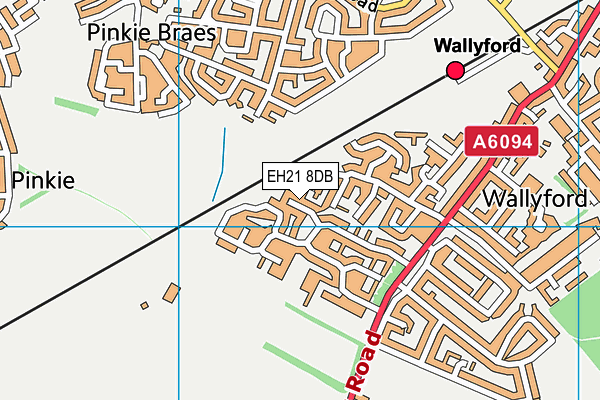 EH21 8DB map - OS VectorMap District (Ordnance Survey)