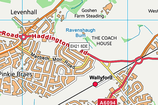 EH21 8DE map - OS VectorMap District (Ordnance Survey)