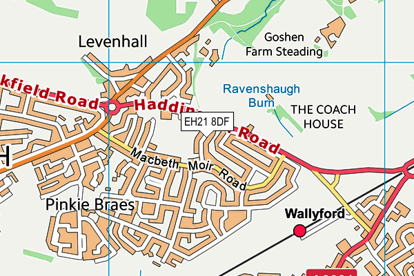 EH21 8DF map - OS VectorMap District (Ordnance Survey)