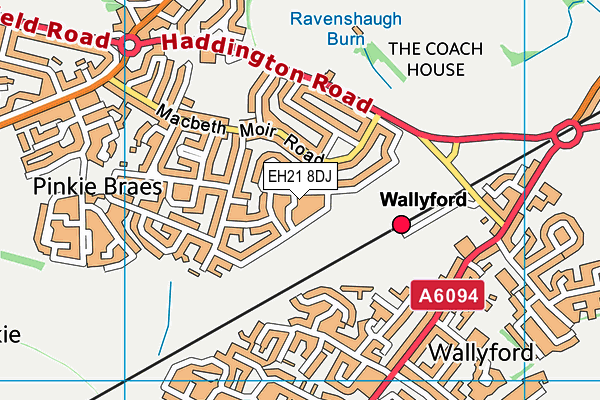 EH21 8DJ map - OS VectorMap District (Ordnance Survey)