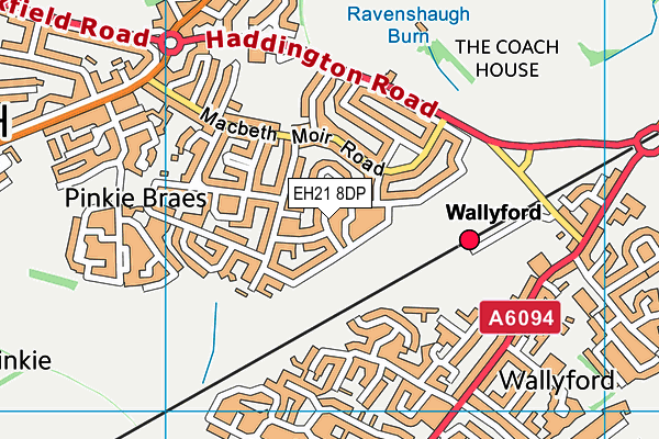 EH21 8DP map - OS VectorMap District (Ordnance Survey)