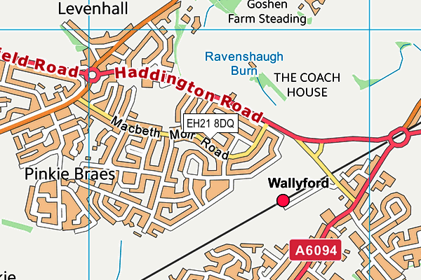 EH21 8DQ map - OS VectorMap District (Ordnance Survey)