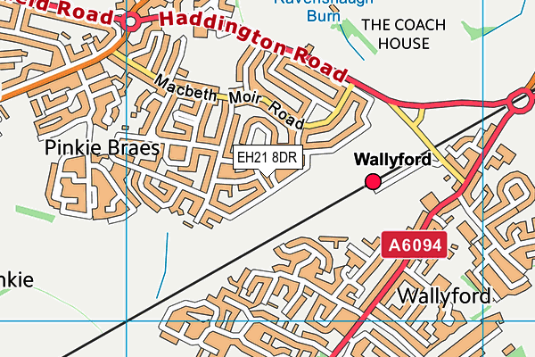 EH21 8DR map - OS VectorMap District (Ordnance Survey)