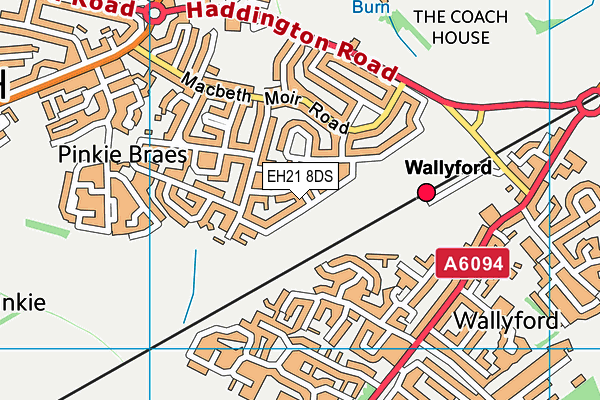 EH21 8DS map - OS VectorMap District (Ordnance Survey)