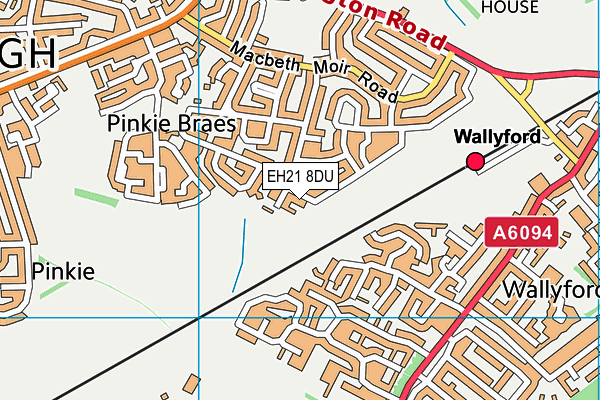 EH21 8DU map - OS VectorMap District (Ordnance Survey)