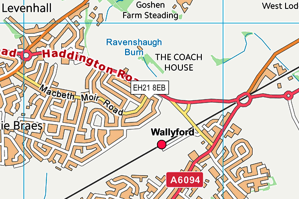 EH21 8EB map - OS VectorMap District (Ordnance Survey)