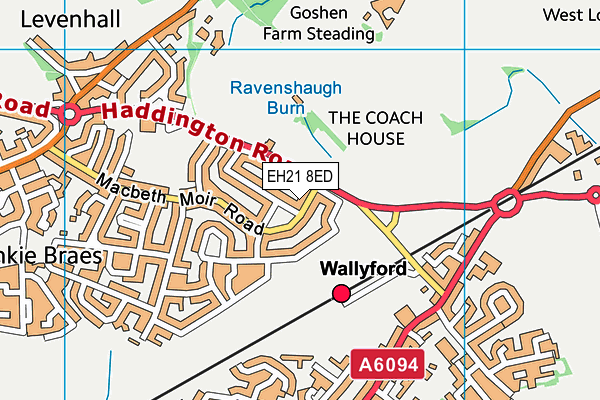 EH21 8ED map - OS VectorMap District (Ordnance Survey)