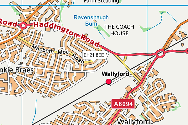 EH21 8EE map - OS VectorMap District (Ordnance Survey)